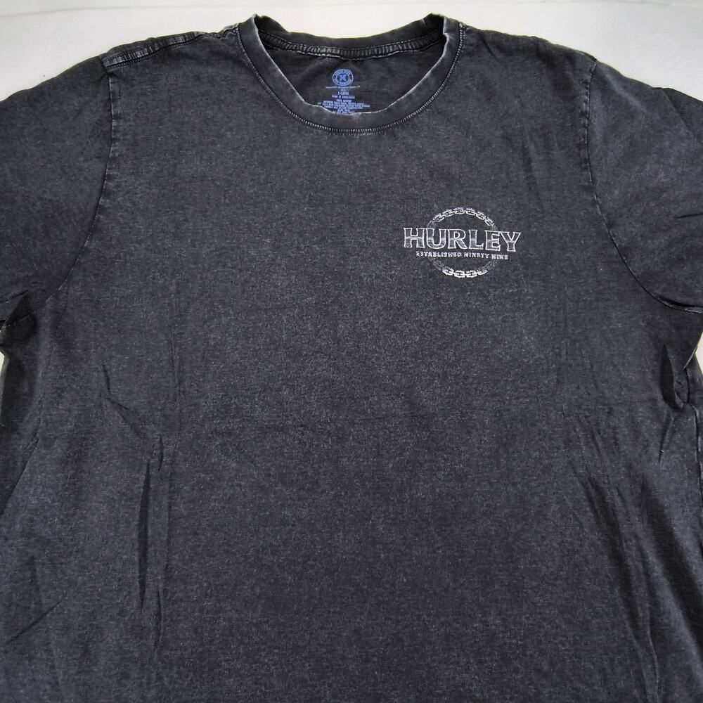 Hurley Casual Crew Neck Short Sleeve T-Shirt Mens Size Extra Large XL Black Blue